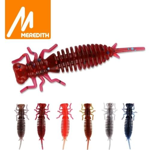 MEREDITH 8pcs/lot Larva 62mm 1.7g Swimbait Worm Fishing Bait Isca Artificial Lifelike Dragonfly Jigging Fishing Tackle
