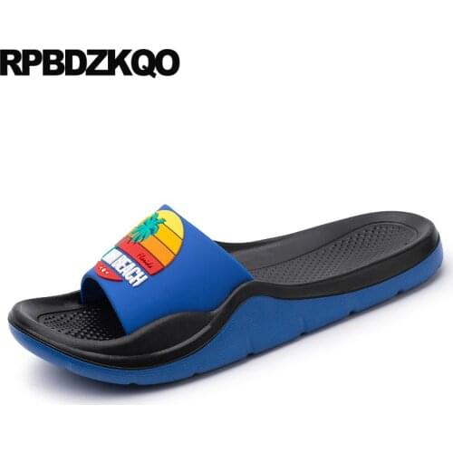 Slides Fashion Casual Flat Mens Sandals 2021 Summer Outdoor Large Size Yellow Waterproof Shoes Slippers 45 Blue Slip On Open Toe