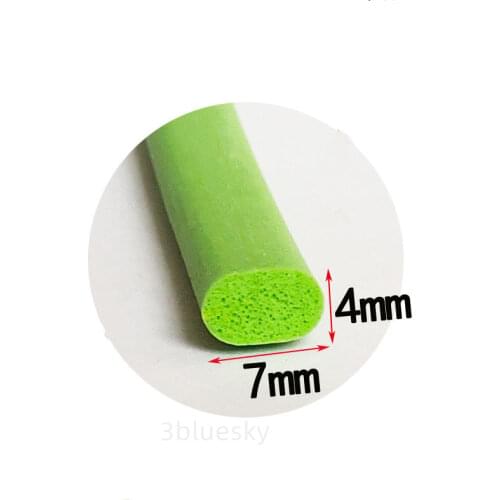 Silicon Foam Strip Heat Insulation Rubber Bar 20x6mm 7x4mm Green