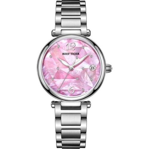 Watch for women,womens automatic watches Reef Tiger ladies self wind mechanical wristwatch dress clock luxury timepiece relogio