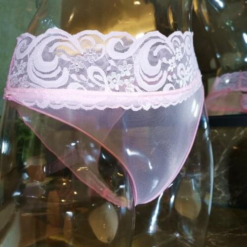 Women sexy ice silk lace transparent hot briefs underwear lingerie under panties