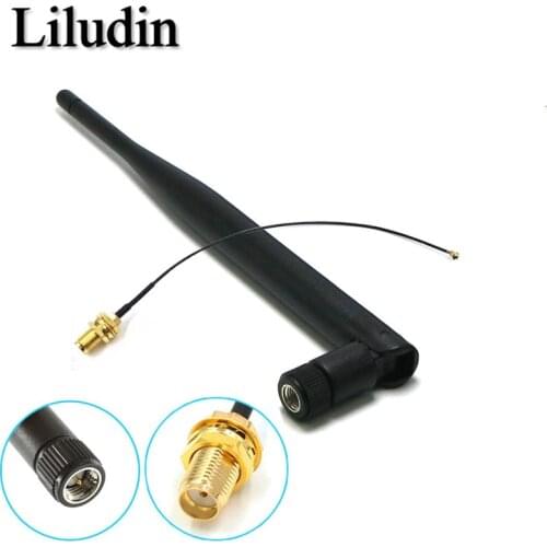 2.4GHz 6dBi WiFi Antenna Aerial RP-SMA Male wireless router+ 15cm PCI U.FL IPX to RP SMA Male Pigtail Cable ESP8266 ESP32