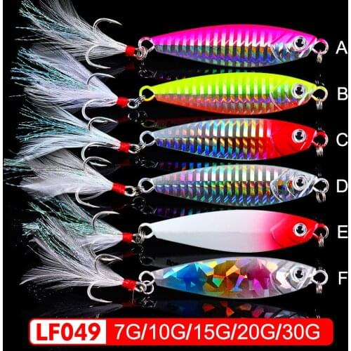 Metal Jig 7g 10g 15g 20g 30g Sea Bass Fishing bait Lead Fishing Lure Fish Tackle Metal Jigging Spoon Hard Lead Fish Lure 1PC