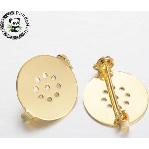 10pcs 18mm Round Brooch Base Cabochon Blanks Trays with Pin Back Setting for Jewelry Making DIY