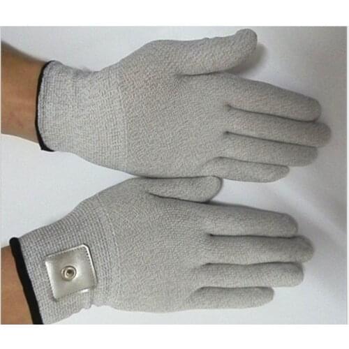 10pcs = 5 pairs Electrical Shock conductive Massage electrode gloves for TENS EMS therapy Hand Massager machine SPA beauty