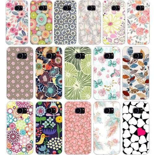 206H Decorative pattern Soft TPU Silicone Cover Case for samsung Galaxy s6 s6 s7 edge s8 s9 plus case