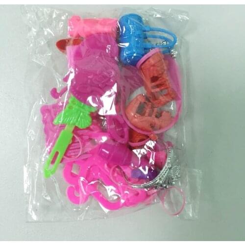 55pcs/set Pink Hangers Dress Clothes Accessories Doll Pretend Play Bag Shoes for Baby Doll New Year Girls' Gift Low Price