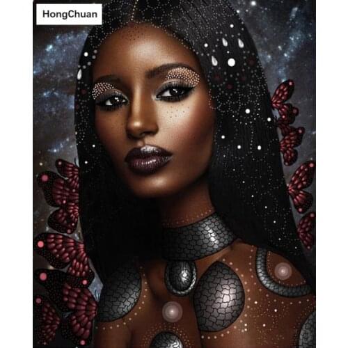 African beauty fast delivery square/round diamond embroidery mosaic DIY 5D diamond painting home decoration mural cross stitch