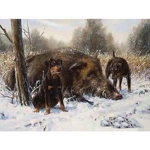 5D DIY Diamond Painting cross stitch Hound diamond Embroidery rhinestone Mosaic Wild boar Beadwork Painting Fashion Wall Decor