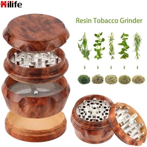 Drum Type Wood Smoke Crusher Resin Tobacco Smoke Grinders for Smoking Tobacco Accessories 4 Layers Herb Grinder Spice Crusher