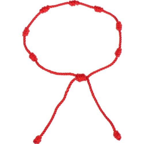 2Pcs Lucky Charm Bangles 7 Knots Red String Bracelets For Protection Good Luck Amulet For Success Handmade Rope Bracelets