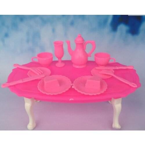 Kids Toys Play House Handmade Dolls Plastic Dinning Table For Barbie Dolls For Kali dolls For Barbie Dollhouse Doll Accessories