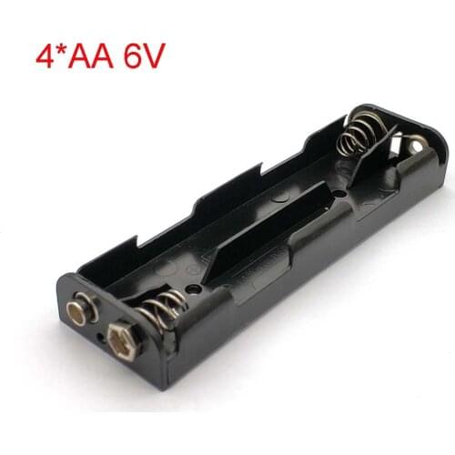 Long Strip Type 4 X AA Battery Case Holder 6V Back To Back Battery Storage Box 9V Button Battery Box
