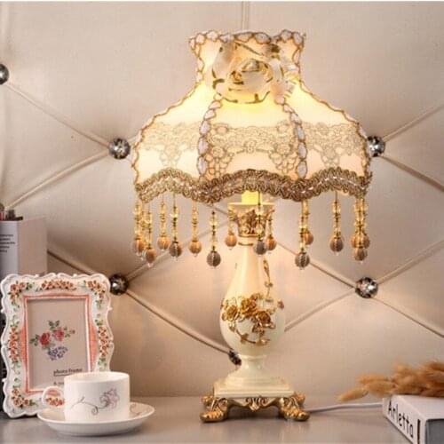 European style table lamp bedroom bedside lamp fashion creative wedding home warm lamp WF1226350