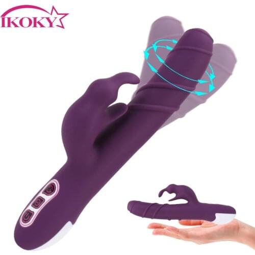 Dual Motor Vaginal Clitoral Stimulator Rotating Rabbit Vibrator Wand Sex Toys for Women G Spot Dildo Vibrator Adult Products