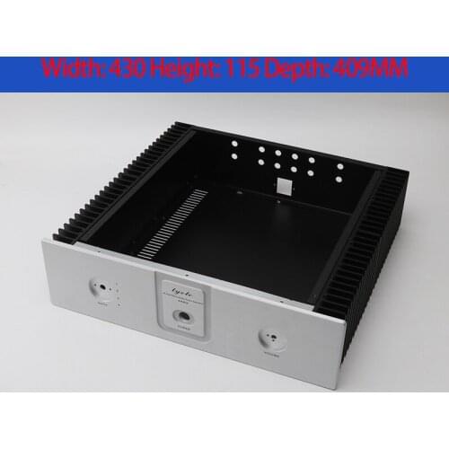 KYYSLB 430*115*407MM QL43115 All Aluminum Class A Amplifier Chassis Box House DIY with Blank Cooling Holes Amplifier Case Shell