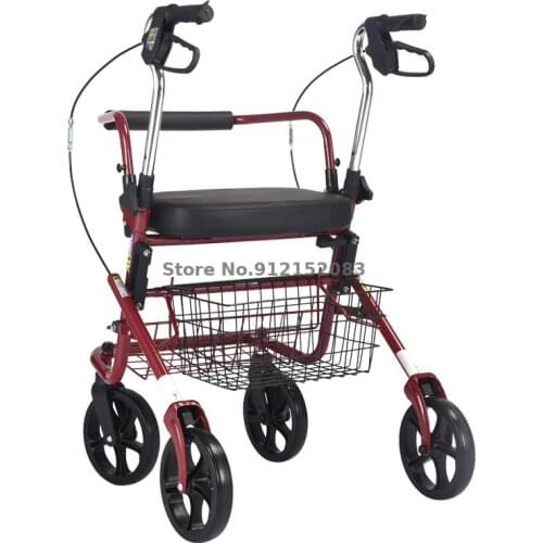 Elderly Shopping Cartelderly Push Shopping Cart, Grocery Shopping Scooter, Elderly Walker, Walker Can Sit On Folding Chair