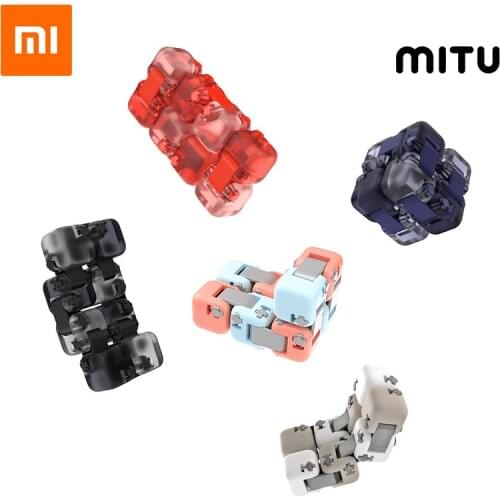 Xiaomi Mitu Spinner Colorful Building Blocks Finger Fidget Decompression Toy Puzzle Assembling Cube Finger Spinner Toy 2019 New