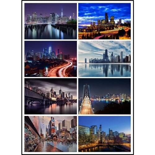 LIPHISFUN Diamond Painting Diamond Embroidery Cross Stitch Full Drill Home Decor Square/round DIY 5D City Night Landscape