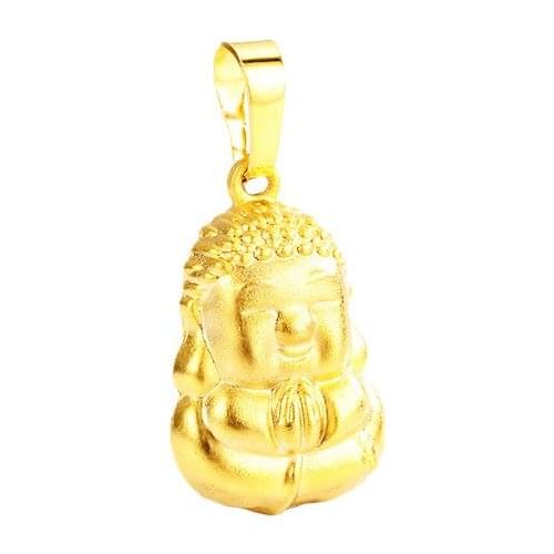 Delicate 14K Gold Jewelry Necklace Pendant No Chain Little Maitreya Laughing Buddha Pendants for Men Women Lucky Birthday Gifts