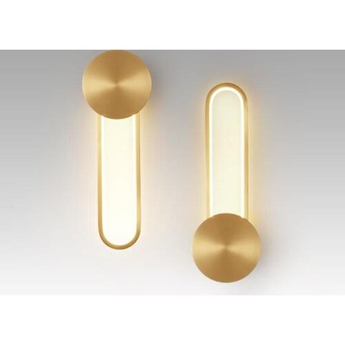 Nordic Led Wall Lamp Bedroom Bedside Corridor Aisle Brass Modern Interior Staircase Loft Home Decoration Dormitory Wall Lamp