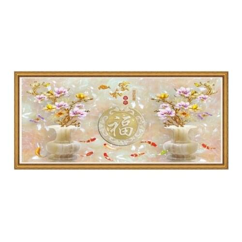 New 5d Diy Diamond Painting "embossed Nine Fish " Flowers Full Square /round Diamond Embroidery Christmas Decor Hoom