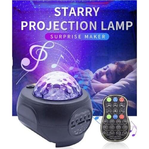 Ocean Wave Projector LED Night Light Built In Music Player Remote Control Starry Light Cosmos Star Bluetooth Music USB Lamp