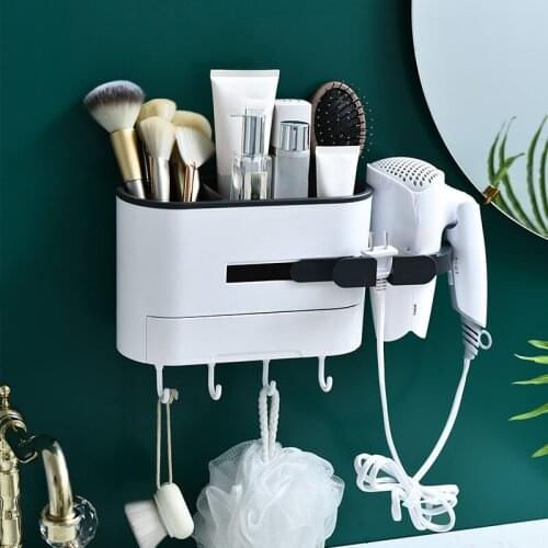 Practical Bathroom Accessories Toilet Shelf Wall-Mounted Hair Dryer Cosmetics Skincare Product Storage Rack Boxes