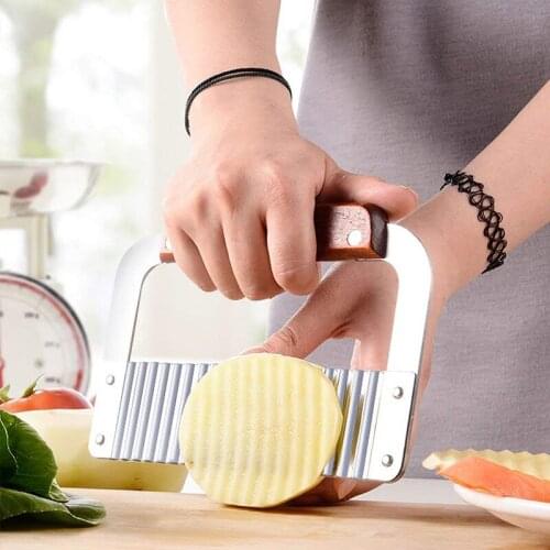KONCO Potato Cutter,Stainless Steel Crinkle Cutters, French Cutting Tool ,Kitchen Gagets