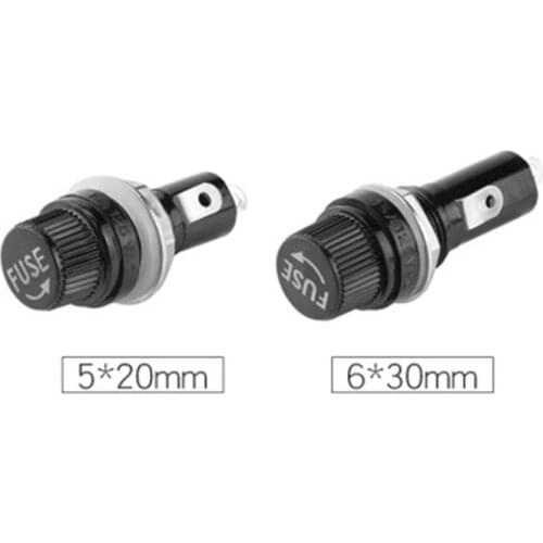 5pcs 5*20mm 6*30mm glass fuse holders 5x20 6x30 insurance tube socket fuse holder for insurance Panel Mount Fuse Holder