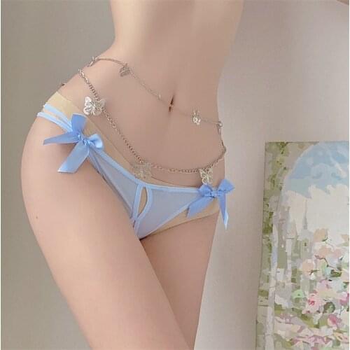 Bownot Crotchless G-String Womens Sexy Lingerie Open Crotch Panties Exotic Underwear Intimates For Lady