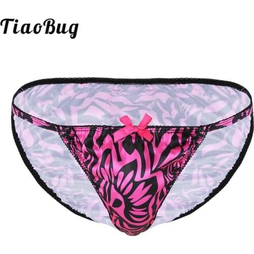 Men Rose Soft Fabric Floral Print Lace Lingerie Breathable Low Rise High Cut Bikini Briefs Gay Swimwear Underwear Sissy Panties