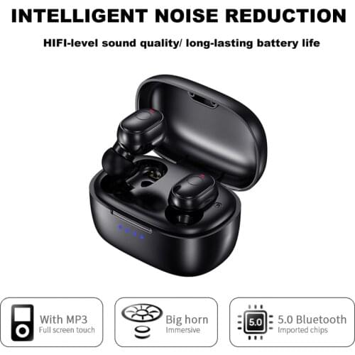 TWS Bluetooth 5.0 Earphonet Intelligent Noise Reduction Wireless Headset Stereo Sports Waterproof Earbud Headset With Microphone