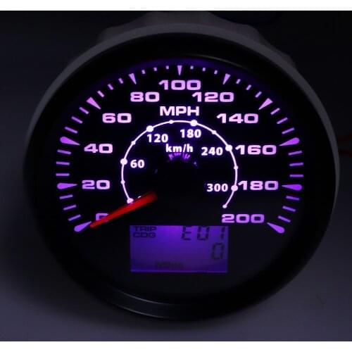 Universal 85mm GPS Speedometer Speedo 200mph For Car Truck Motor Auto With Backlight 12V 24V
