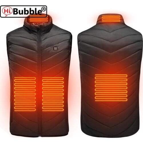 USB Electric Heated Vest Winter Heating Waistcoat Upgrade 4 Area Super Warm Clothing Outdoor Coat Camping New Hiking Jacket