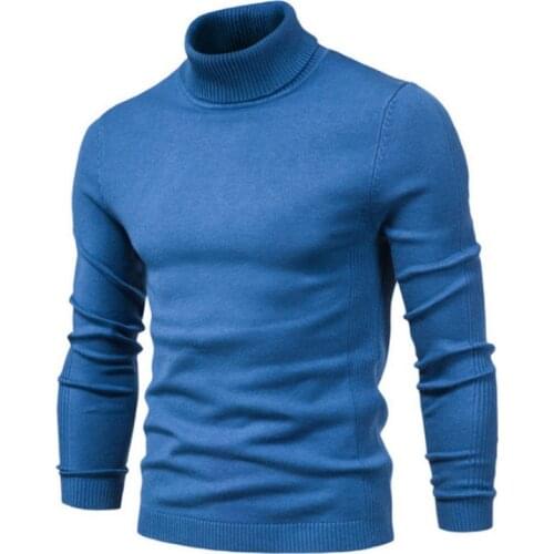 2021New Winter Turtleneck Thick Mens Sweaters Casual Turtle Neck Solid Color Quality Warm Slim Turtleneck Sweaters Pullover Men