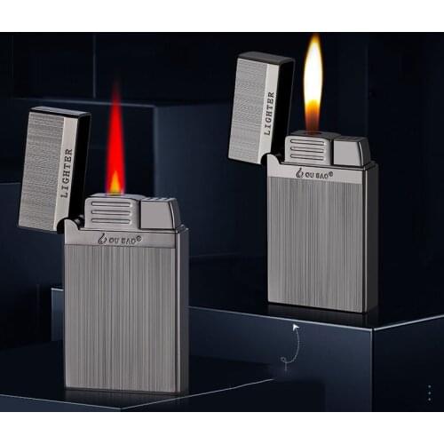 Magic Flame Metal Gas Lighter Butane 1300C Turbo Lighter Cigar Cigarettes Smoking Accessories Gadgets for Men Lighters
