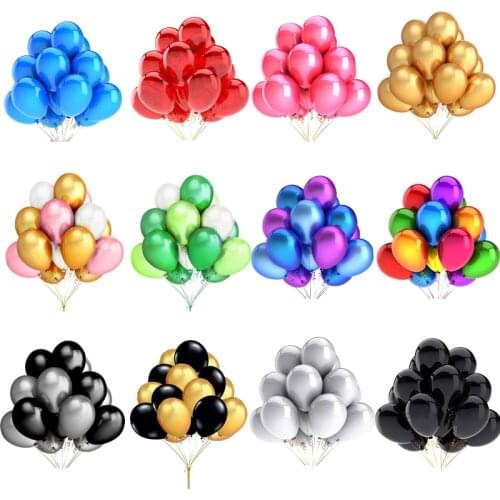 10/20/30pcs 12inch Gold Sliver Black Latex Balloons Mixed Confetti Helium Wedding Birthday Party Decorations kids Toy