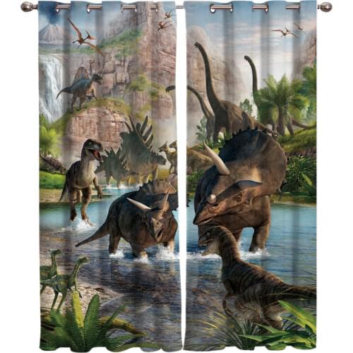 Jurassic Period Dinosaur Room Curtains Window Curtains Living Room Kids Room Indoor Curtains Drapes Party Decor Home Decor