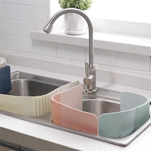 Kitchen Sink Water Splash Guards TPR Anti-splash Water Guard Basin Water Barrier Waterproof Dish Gasket