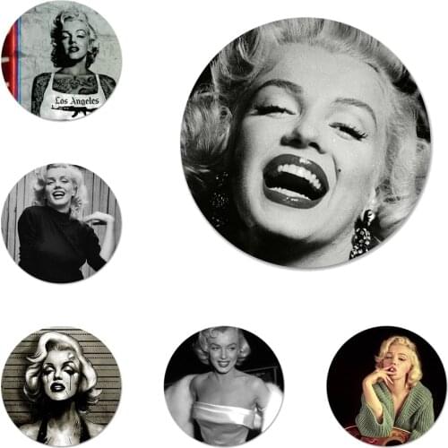 Marilyn Monroe Floral Design Icons Pins Badge Decoration Brooches Metal Badges For Backpack Decoration 58mm