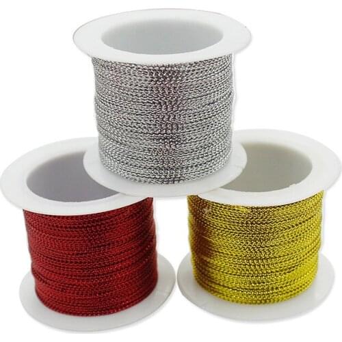 Gold glitter line for tag lanyard round strings for package core rope 20 meters