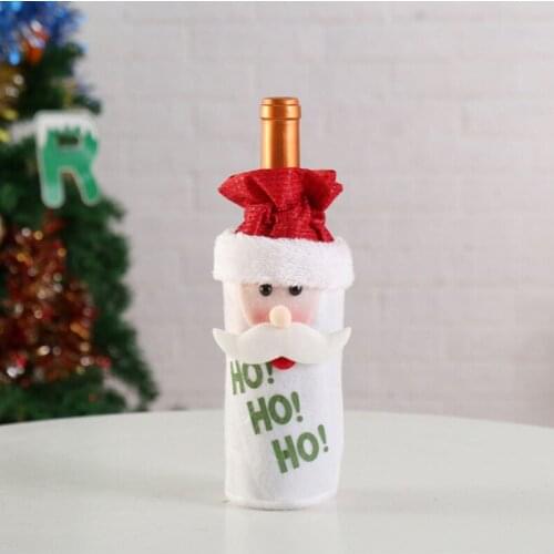 1Pc Cute Santa Claus Red Wine Bottle Cover Clothes Bags Christmas Gift Holders Dinner Table Decor New Years Supplies