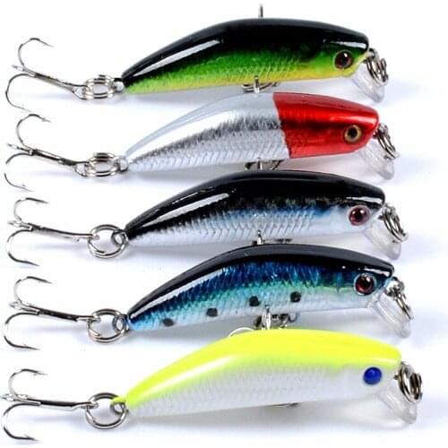 1pcs mini Minnow Fishing Lure Wobblers Crankbait Hard Bait 4.5cm/2.8g artificiali 3D eyes treble hooks Depth of diving 0.1m-1.2m