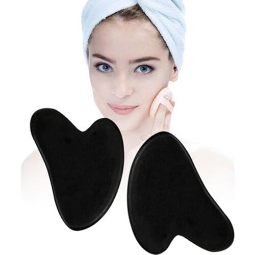 1PC High Quality Black White Natural Jade Guasha Scrapping Plate Massager Face Meridian Plate Massage Tools