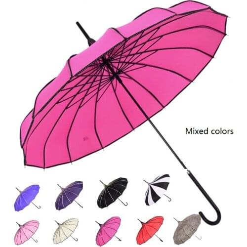 10 pcs/lot) Free DHL delivery Top Quality Straight Solid Fashion Sunny And Rainy Pagoda Umbrella 8 color