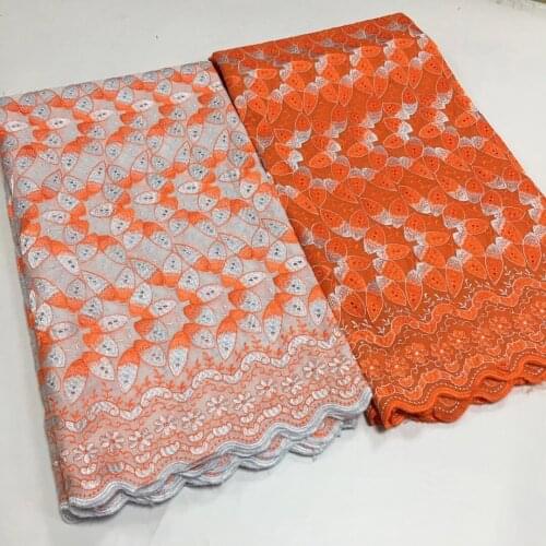 2.5+2.5yards African Dry Lace Fabric High Quality 100%Cotton Lace French Lace Fabric With Stones Swiss Voile Lace In Switzerland