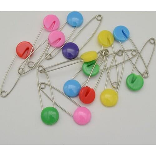 200pcs 2'' length Baby Diaper Safety Pins Colorful lollipop Plastic Safety Head Wholesale