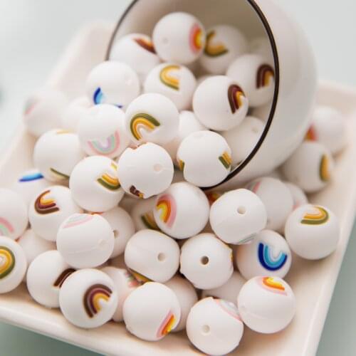 2021 New 15mm Food Grade Silicone Beads Baby Teethers Baby Accessories for Necklace Bracelet Making Pacifier Chain DIY 20 pcs