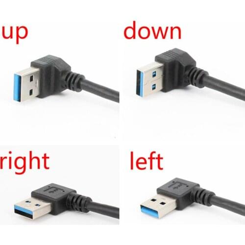 23cm 90 Degree USB 3.0 Right / Left /Up/Down Angle 90 Degree Extension Cable Male To Female Adapter Cord USB Cables